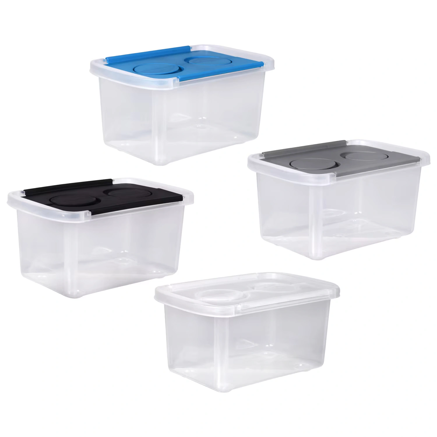 3-Qt Plastic Storage Box with Hinged Lid